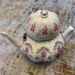 Floral Teapot-Shaped Handbag, Brand New